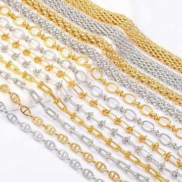 宏雲Hongyun- Jy-金色打結鏈手錶鏈不鏽鋼飾品鏈條diy配飾 項鍊手鍊流行設計配件鏈