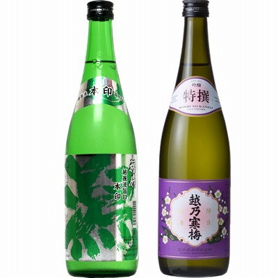 越後流旨口 潟 本醸造 720ml と 越乃寒梅 特撰 吟醸 720ml 