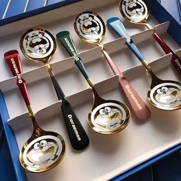 現貨 加厚勺子 甜品勺子 咖啡匙 茶匙 飯匙 圓勺  多色可選咖啡勺 不銹鋼勺子 大湯勺 可愛湯匙