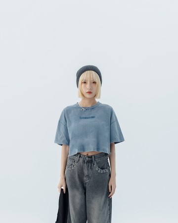 BONJOUR洗水造型短版上衣 兩色售