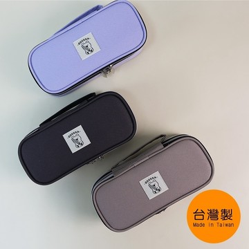 台灣製 珠友 PB-60676 雙層上翻筆袋-矮袋鼠/手提鉛筆盒/雙向拉鍊包/大容量文具包/雙層文具盒 好好逛文具
