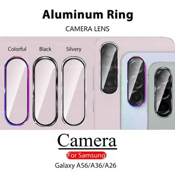 SLYZ|隔日達|一體式滿版手機鏡頭貼膜 鋼化膜 三星 Galaxy A26 鷹眼秒貼定位金屬玻璃貼 置鏡頭保護貼膜紫色
