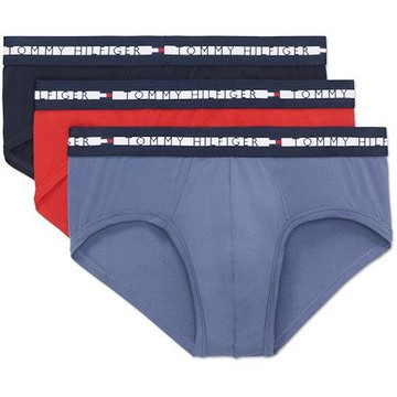 Tommy Hilfiger 2025男時尚舒適寶藍紅色混搭三角內著3件組