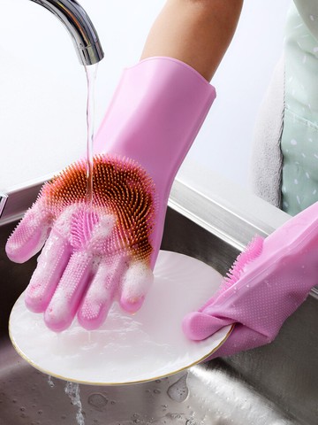 洗碗洗菜神器刷碗洗碗手套女硅膠廚房家用耐用型魔術手套家務洗衣
