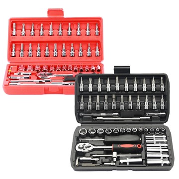 汽修套筒組 鏡面 快脫 棘轮扳手 套筒 工具 汽修工具 板手 【DQ406】  123便利屋