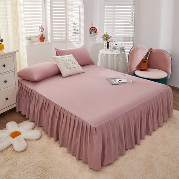 夏季新款床罩單件床套防塵罩單獨簡約防滑家用床單水洗棉床裙純色