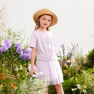 GIORDANO  童裝網紗褲裙 - 84 薰衣草霧紫