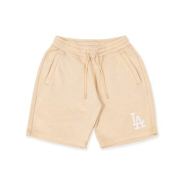 NEW ERA 男女 針織短褲  BROKEN WORLD-ACID WASH 洛杉磯道奇 燕麥奶 NE13774295