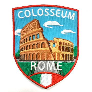 義大利 羅馬競技場 文青設計 布藝徽章 DIY 創意 Patch 外套熨斗刺繡徽章 胸章 立體繡貼 裝飾貼 繡片貼 燙布貼紙