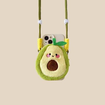 手機繩可愛帶零錢包公仔手機背夾掛繩斜挎可背包包掛件背帶掛包