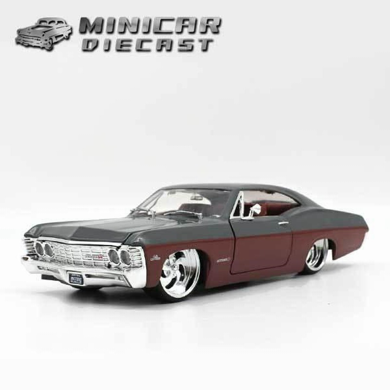 1/24 箱入り ミニカー 1967 CHEVROLET IMPALA グレー ワインレッド