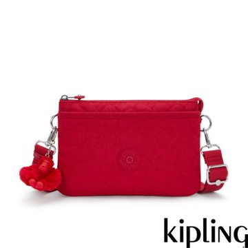 『千層包』Kipling 甜心紅單肩隨身斜背包-RIRI