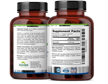 美國代購！原裝正品Zazzee Myo-Inositol 肌醇2000mg 120粒