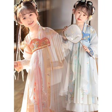 女童漢服古風超仙連衣襦裙春秋2025中國風兒童古裝夏季小女孩唐裝