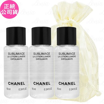 CHANEL 香奈兒 奢華金燦煥白晶露(10ml)*3旅行袋組(公司貨)