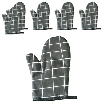 廚房防燙手套 單入  黑色格子  6個