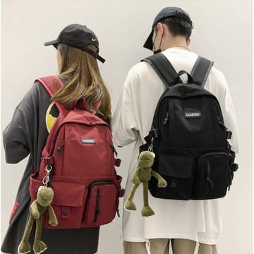 【Hermosa】 韓版原宿ulzzang 防潑水後背包 大容量尼龍後背包 雙肩包 電腦包 學生後背包 女生後背包