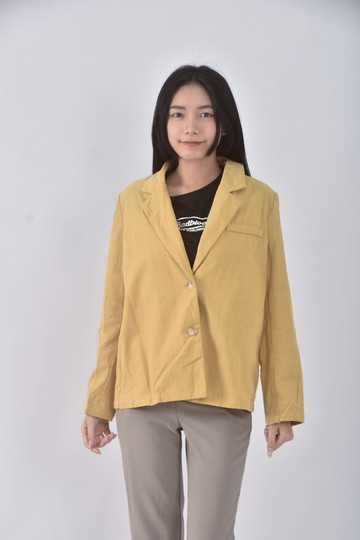 (S) genquo棉質純棉黃色外套