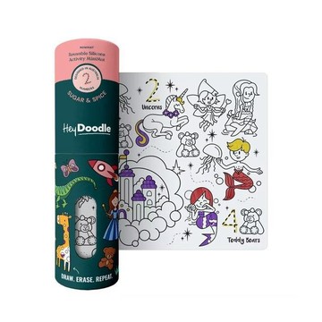 海夫健康生活館 泓天國際 澳洲 HeyDoodle 迷你創意隨行矽膠畫墊 幻彩童話 123