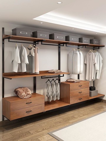 免運/可開發票 開放式衣柜衣帽間自制置物架掛墻式金屬架臥室落地鐵藝掛衣桿架子 快速出貨