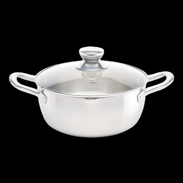 鍋寶304不鏽鋼雙耳湯鍋 耐酸鹼抗鏽蝕 導磁複合金鍋底 透明強化玻璃蓋  20cm  1個  22cm