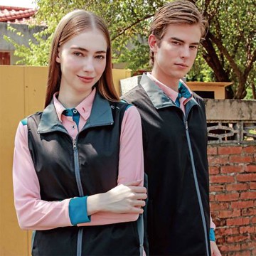 【Per GIBO】簡約拼接中性雙面背心(P253624黑/鐵灰)