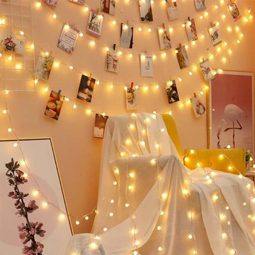 WIDE VIEW 80燈球泡形裝飾串燈 暖黃光氣氛燈 聖誕節戶外草坪庭園佈置燈 10米  1條  混和顏色