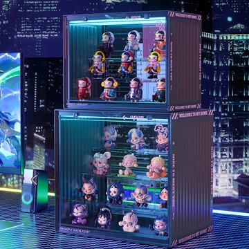 ?快速出貨? 公司貨 盲盒收納展示架大容量亞克力集裝箱透明防塵泡泡瑪特手辦展示盒柜