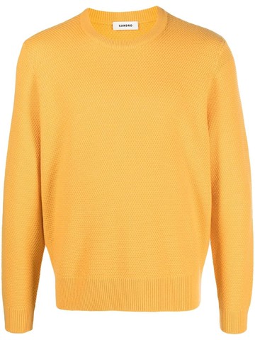 SANDRO - crew-neck long-sleeve jumper - men - Acrylic/Merino/Nylon/Lycra - M - Yellow