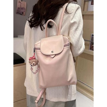 高級感小眾雙肩包女春夏大容量軟皮旅行背包休閑學生上課通勤書包