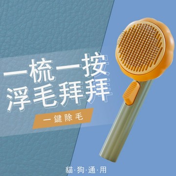 🌈PEt✨貓犬通用🐱不銹鋼 寵物梳毛刷 一鍵去浮毛梳 防滑手柄 貓狗梳子 針梳可全身水洗 寵物剃毛器