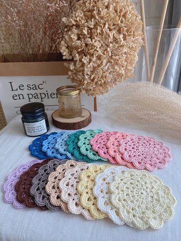 花形編織杯墊/情人禮物/婚禮小物