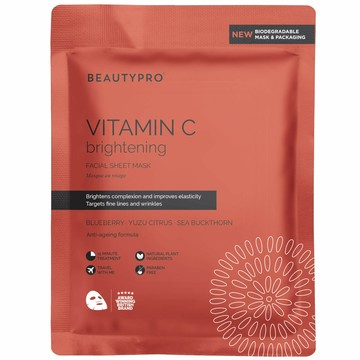 BEAUTYPRO Brightening Collagen Sheet Mask with Vitamin C