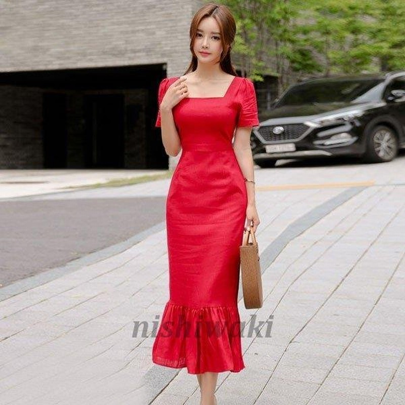 マーメイドラインマキシ丈ワンピース レディース ロングドレス 演奏会 パーティードレス 結婚式 発表会 フォーマル ミモレ丈 半袖 無地 タイト ワンピース 通販 Lineポイント最大0 5 Get Lineショッピング