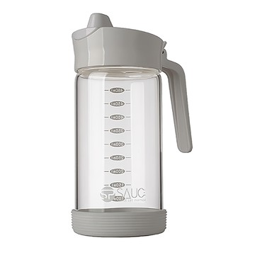 好物良品 日本免開蓋防滑玻璃油壺醬料壺 灰色  1個  480ml