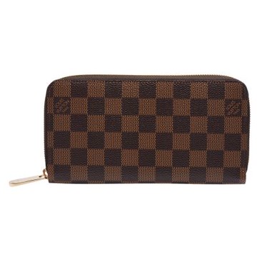 LV N60015 經典Damier棋盤格拉鍊長夾(棕色)