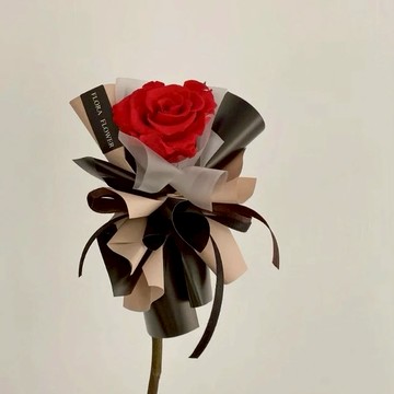 520情人節 獨一無二【Flora Flower】單支永生玫瑰-紅茶拿鐵