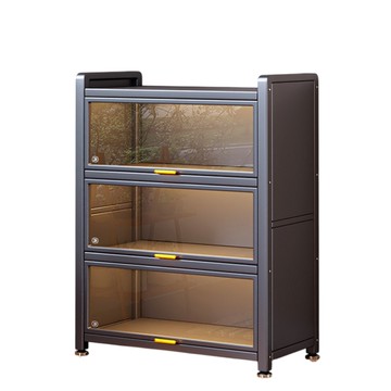 【品樂生活】鐵曜加深免螺絲玻璃四層廚房櫃 KG0680 展示櫃 櫥櫃 電器櫃 收納櫃 玻璃櫃 置物櫃