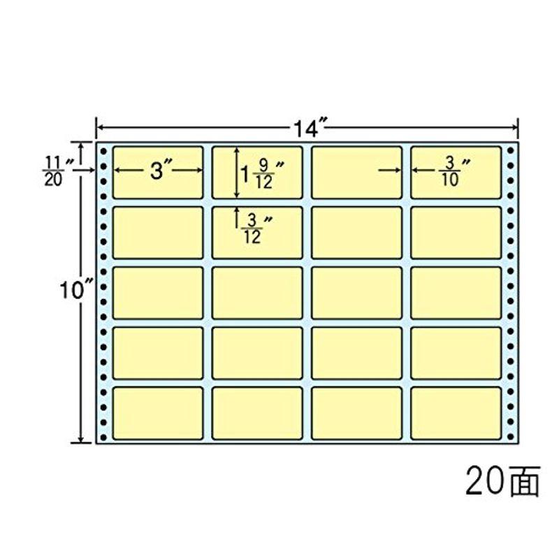 東洋印刷 タックフォームラベル 14インチ ×10インチ 20面付(1ケース500折) MT14J-YELLOW