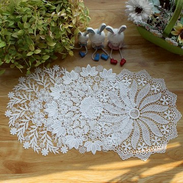 蕾絲美式鏤空布藝餐桌墊盤墊圓形碗墊花瓶飾品墊咖啡杯墊簡約北歐