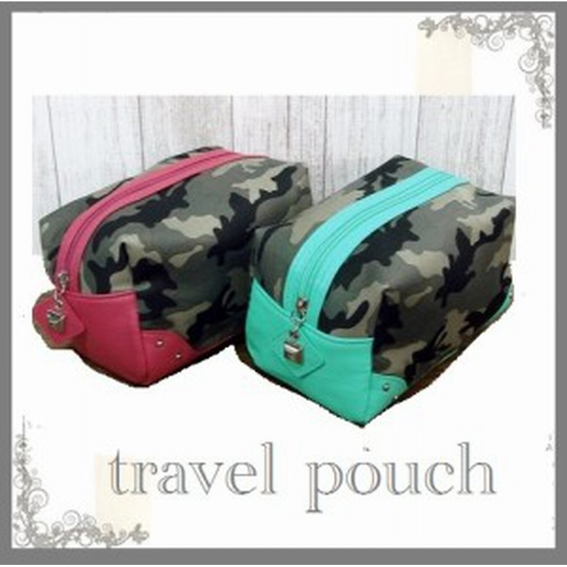 ポーチ トラベルポーチ迷彩柄切り替え しっかり収納サイズ ヤマト宅配便60サイズ又はレターパック510で折り畳み A 通販 Lineポイント最大1 0 Get Lineショッピング
