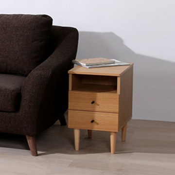《C&B》代代木和風實用收納床邊櫃(兩色可選)原木色