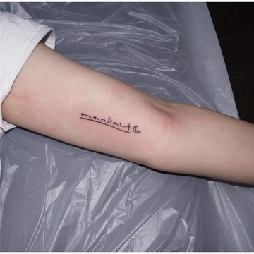 輕紋身HC-3013英文moonlight(月光)👑大邱紋身👑【T08Z】新 假刺青微刺青 防水 紋身 刺青貼紙 T08