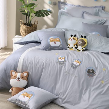 柴語錄-床包薄被套組-宇宙太空2.0-正版授權-台灣製造