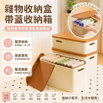 雜物收納盒收納箱帶蓋家用零食玩具桌麵儲物盒廚房櫥櫃塑料整理箱收納盒 辦公室臥室收納神器 桌上收納盒 置物盒 零食收納