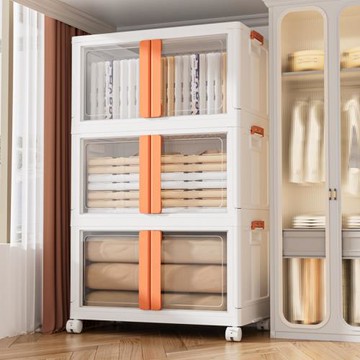 收納柜子家用置物柜多層折疊免安裝客廳零食柜寶寶兒童儲物收納箱