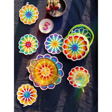 趣織社虹彩隔熱墊套裝手工diy鉤針編織毛線團嬰兒手編棉材料包