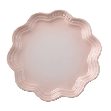 LE CREUSET 蕾絲花邊盤 18cm 貝殼粉
