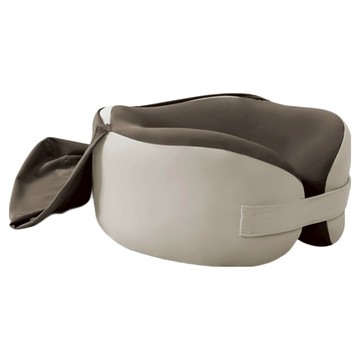 QLZHS 記憶棉連帽遮光頸枕/U型飛機枕/可拆洗護頸午睡枕/車用遮光面罩頭枕  咖色  24 x 24 x 10cm