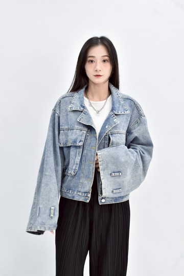 (2XL) eesa 牛仔藍色外套